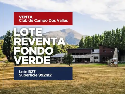 VENTA LOTE BARRIO PRIVADO DOS VALLES - BARILOCHE