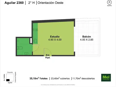Departamento en Venta en Belgrano, USD 100.975