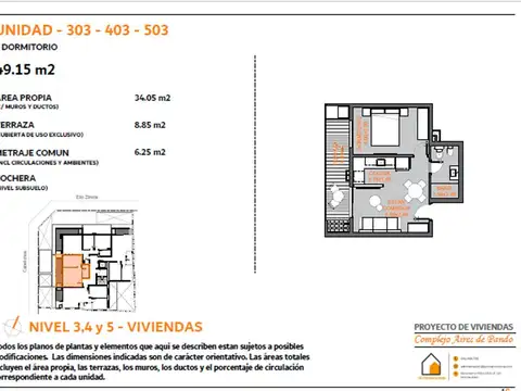 Departamento en Venta de 2 ambientes
