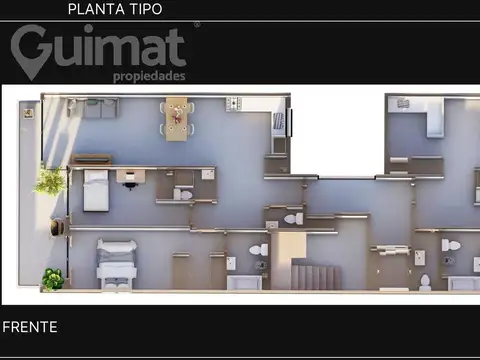 Departamento 3 ambientes con 3 baños
