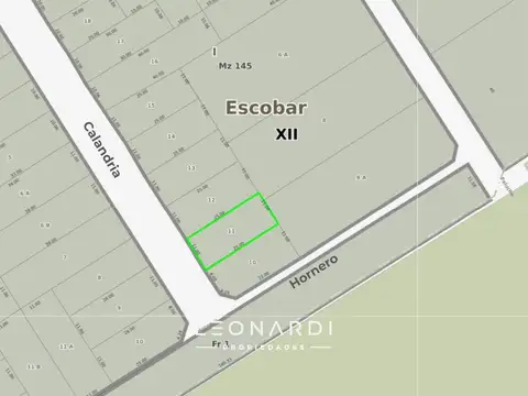 Terreno en Venta 25  mts Fondo