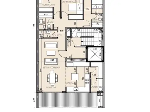 Departamento 4 ambientes con 2 baños