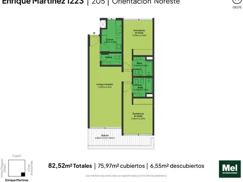 General Enrique Martínez 1200, Piso 2°