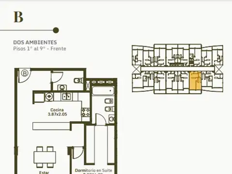 Departamento en Venta de 1 dormitorio