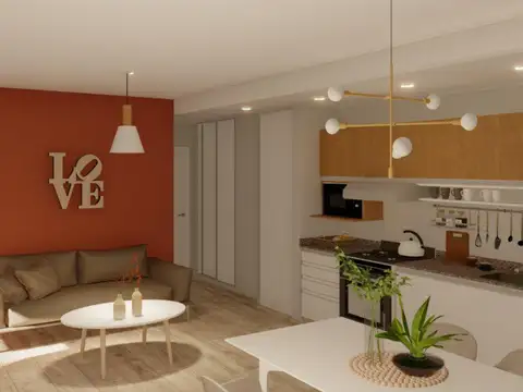 Departamento 2 ambientes con 1 baño