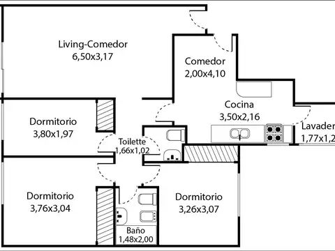 Departamento en Venta de 4 ambientes