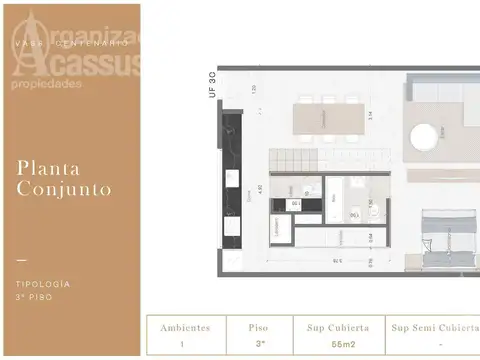 Departamento 2 ambientes con 1 baño