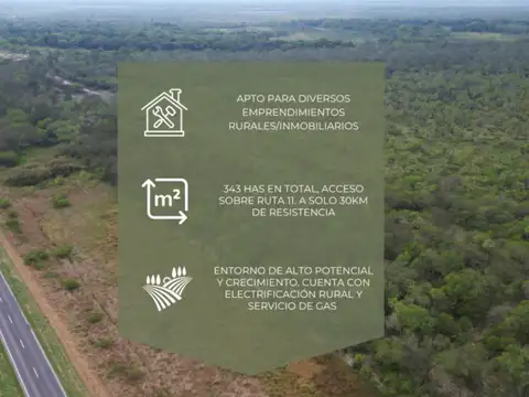 Campo en venta de 343 HAS. ubicado en Margarita Belén