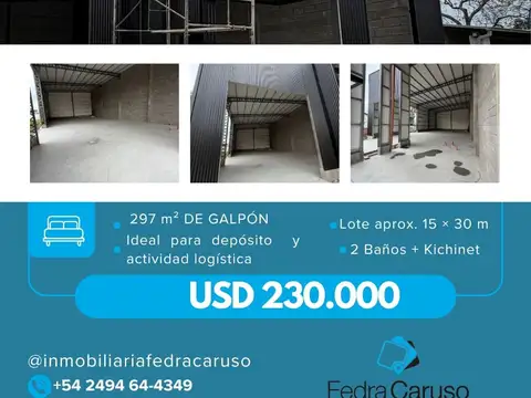 Galpón en venta en Pujol y Primera Junta – 297 m²