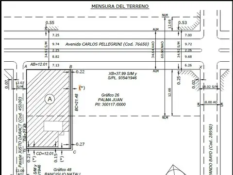 Terreno en Venta 12  mts Frente