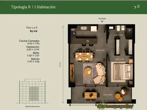 Departamento en Venta de 2 ambientes
