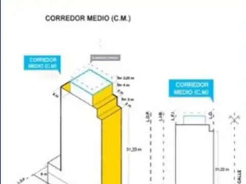 Terreno en Venta 25,43  mts Fondo