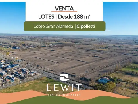 Venta terrenos | lotes desde 188 m² a 512 m² | Bº Gran Alameda | Cipolletti