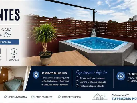 ph 3 ambientes en venta pileta quincho terraza en  villa bosch