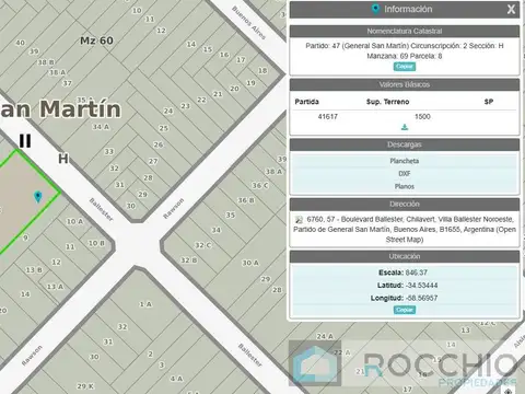 Terreno en Venta 50  mts Fondo