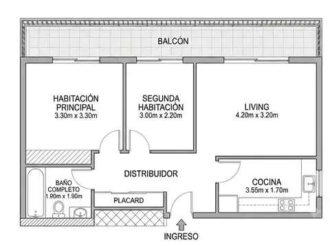 Departamento en Venta de 3 ambientes