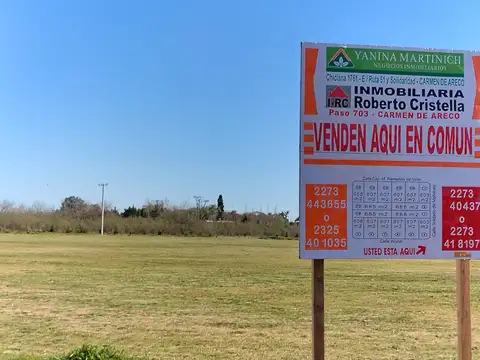 Terreno en venta en Carmen De Areco AMPLIA FINANCIACIÓN.. 