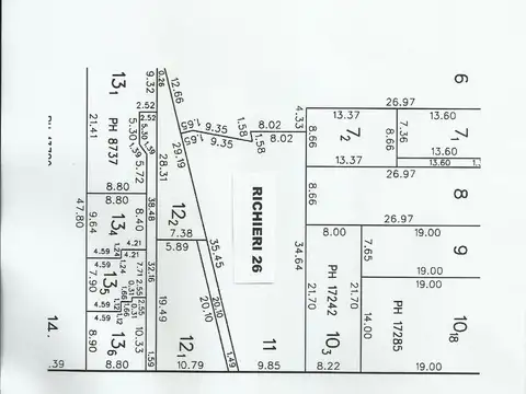 Terreno en Venta 9  mts Frente