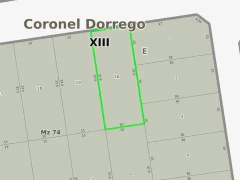 Terreno en Venta 37  mts Fondo