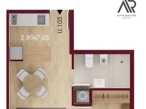 Departamento en Venta de 1 dormitorio