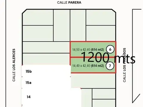 1200 mts terreno los paraiso 100