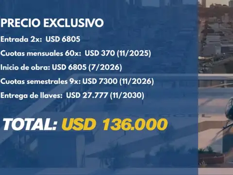 Departamento 3 ambientes con 1 baño