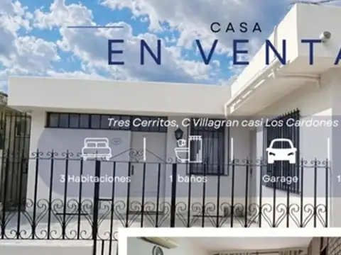Exc Casa 3 dor patio/asador/gge Pje Villagrán Tres Cerritos