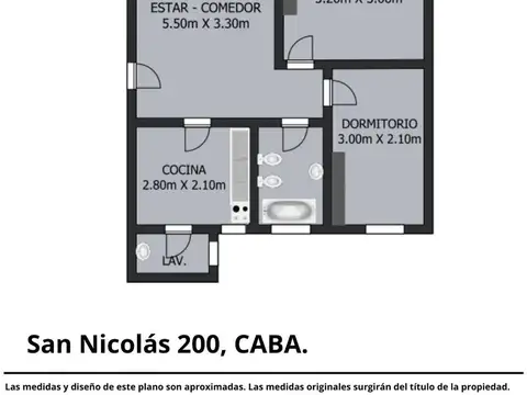 Departamento en Venta de 3 ambientes