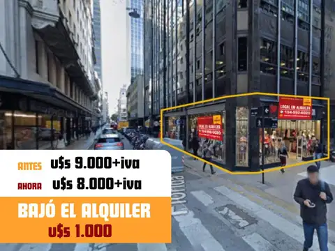 Local en Alquiler en esquina Av. Rivadavia y Florida 250 m2