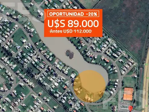 Lote terreno a laguna en venta en Barrio Santa Rita Corredor Canning san vicente