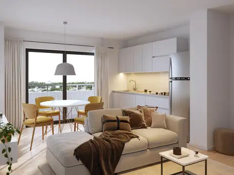 Departamento de un dormitorio con amplio balcón