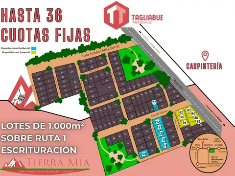 Terreno en Venta en Carpinteria, USD 45.000