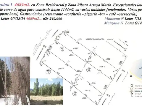Venta de Lote fraccion de 4689 m2 en Villa Lago Meliquina