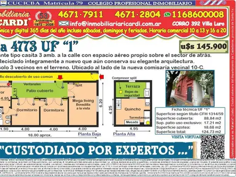 CUSTODIADO POR EXPERTOS  Tipo casa PB frente reciclado