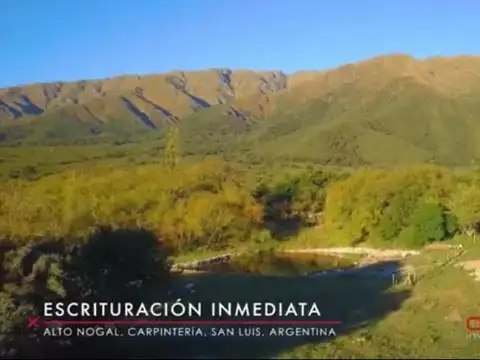 FINANCIACION / PERMUTA - LOTE SOBRE LA MONTAÑA EN MARLO - SAN LUIS - 5000M2