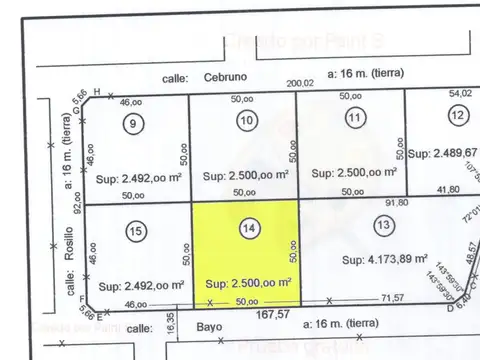 Terreno en Venta de 2500,0 m2