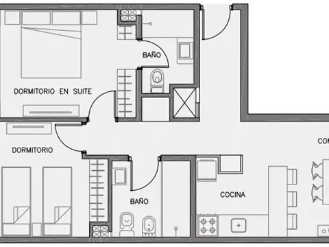 Venta apto 2 dormitorios y balcón en Pocitos Nuevo