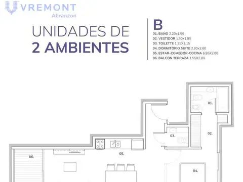 Departamento 4 ambientes con 2 baños
