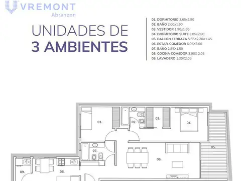 Departamento en Venta de 4 ambientes