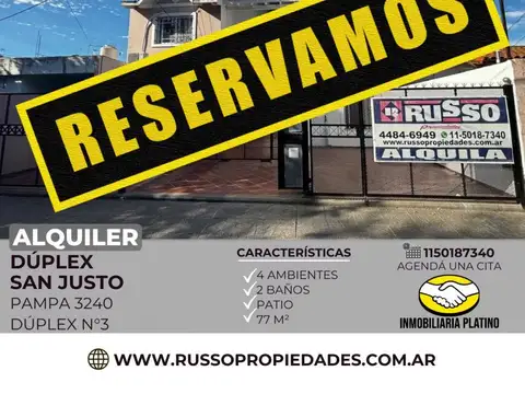 Alquiler Duplex 4 ambientes - San Justo