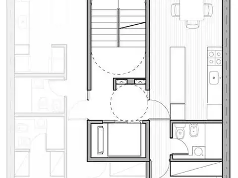 Departamento 2 ambientes con 1 baño