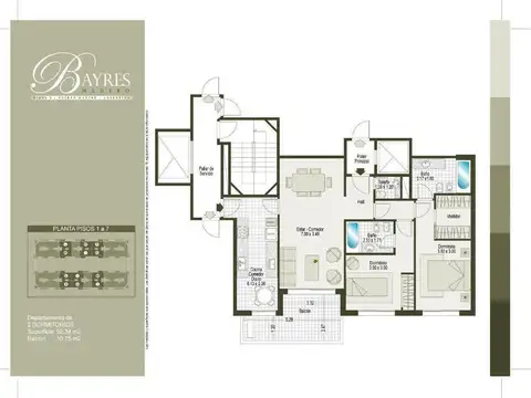 BAYRES 3 AMB 103Mts  2 DORM. COCH. -  PUERTO MADERO