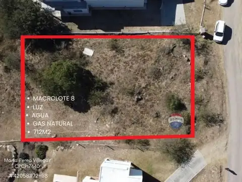 VENTA LOTE TIERRA ALTA 712 M2 GAS NATURAL