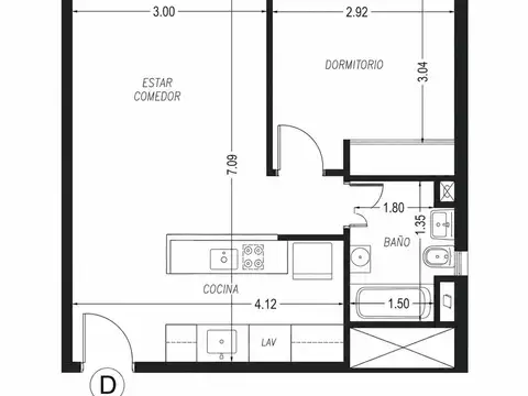 Departamento en Venta de 2 ambientes