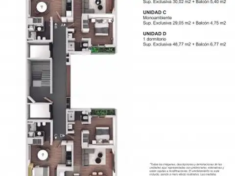 Departamento Monoambiente con 1 baño