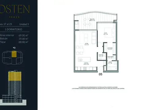 Departamento con pileta propia  - OSTEN TOWER - Puerto Madero