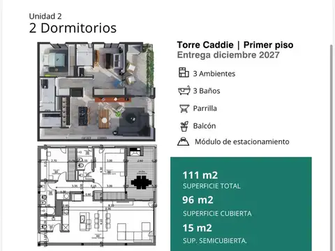 EN VENTA DPTO 2 DORMITORIOS PLOTTIER-CANALES