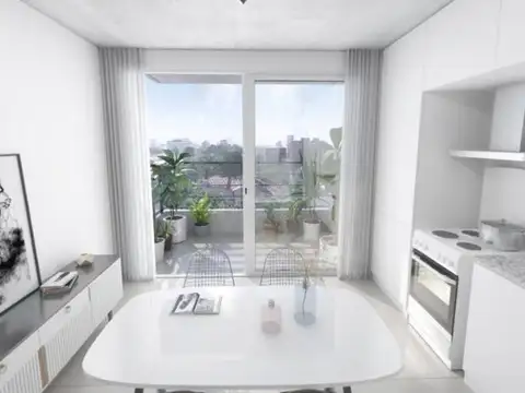 Departamento dos ambientes en suite con balcón al frente en Villa Urquiza