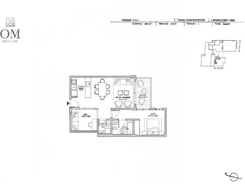 VENTA DOS AMBIENTES OM RECOLETA