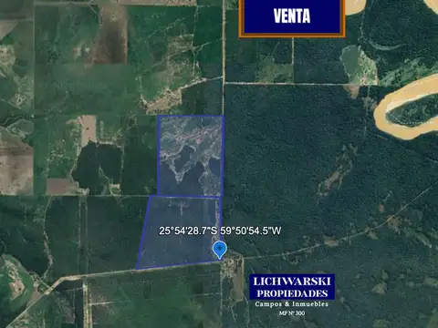 Venta Campo Aptitud Agricola y Ganadera de 176 Hectáreas a Desarrollar | Us$800/ha | Pampa del Indio, Chaco.